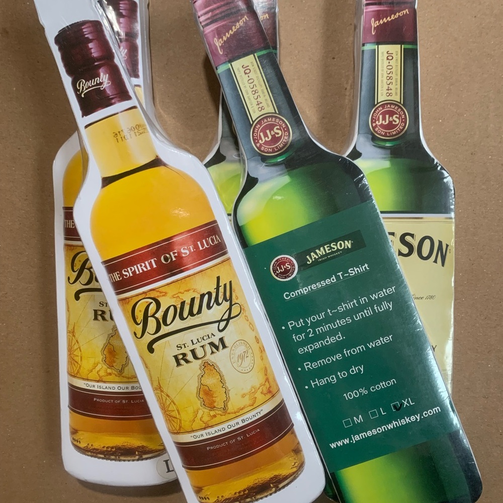 Bounty Rum and Jameson Compressed T-Shirts 5/pcs